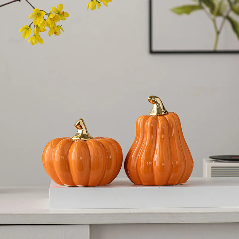 Nordic Creative White Ceramic Pumpkin Decor