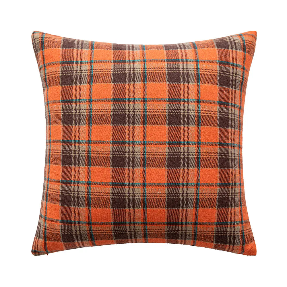 Orange Buffalo Pillow Covers, 3 different sizes; set of 2