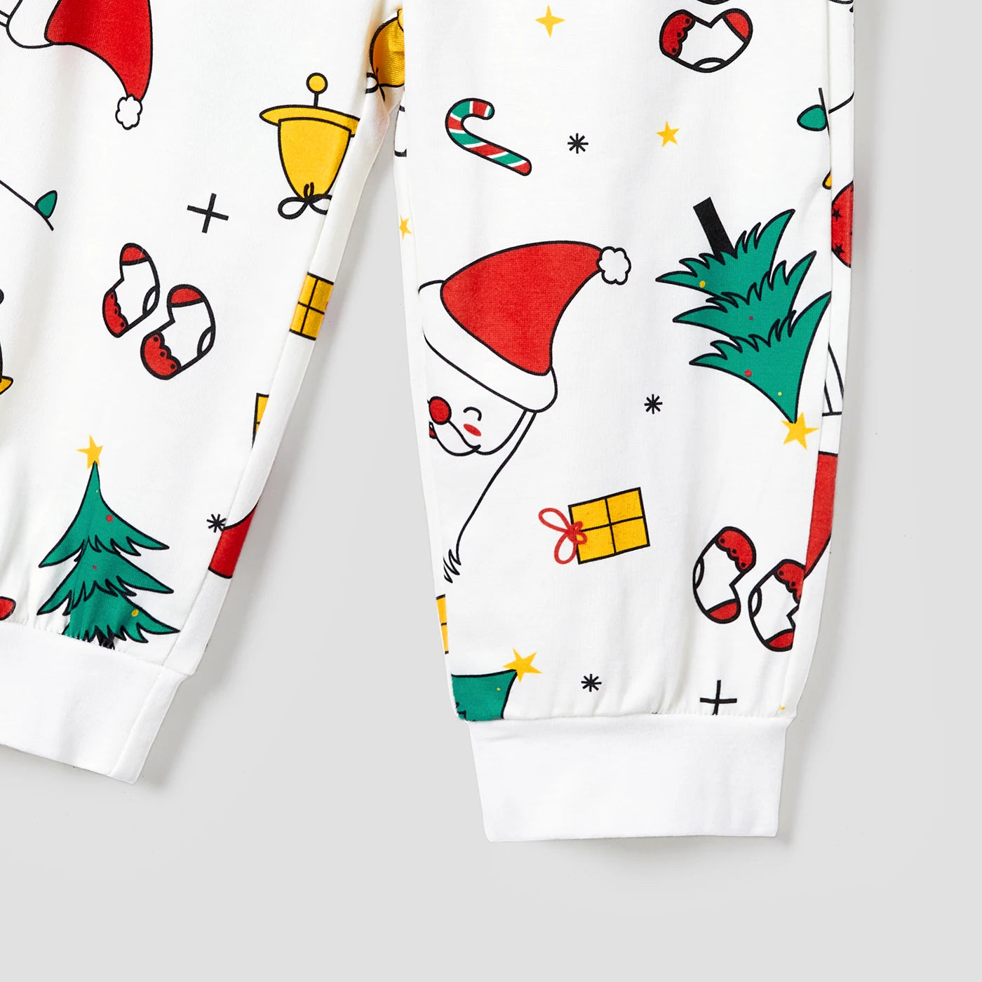 White Santa & Trees Family Matching Christmas Pajama Set