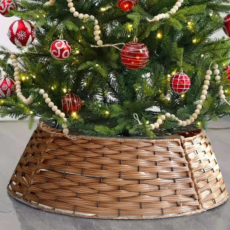 Christmas Tree Base Cover- Adjustable Rattan