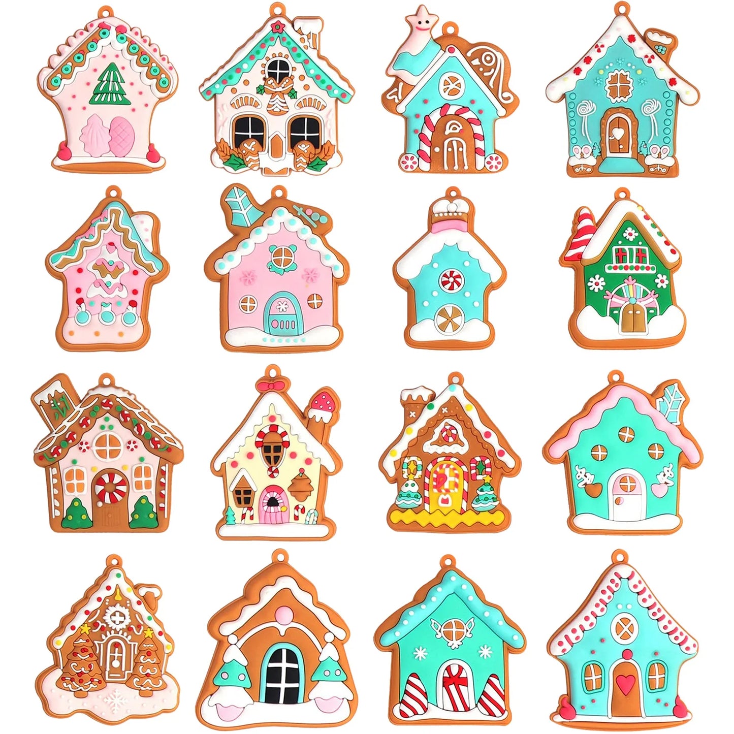 Gingerbread People or Houses Tree Ornament Set