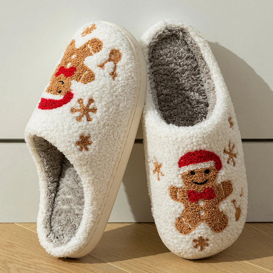 Slippers- Women Christmas Gingerbread Man