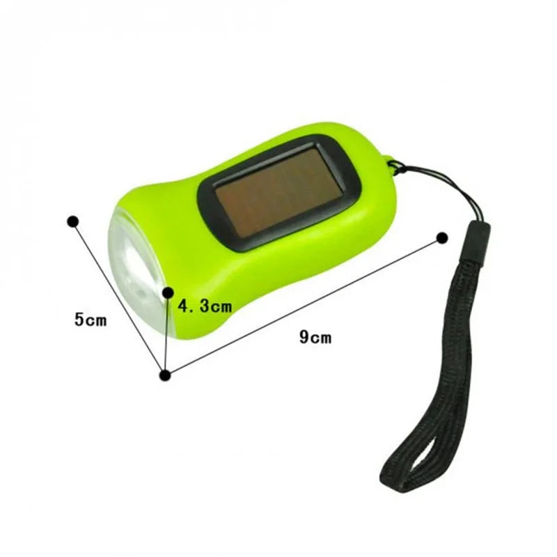 Mini Solar Power LED Hand Pressing Crank Dynamo Flashlight