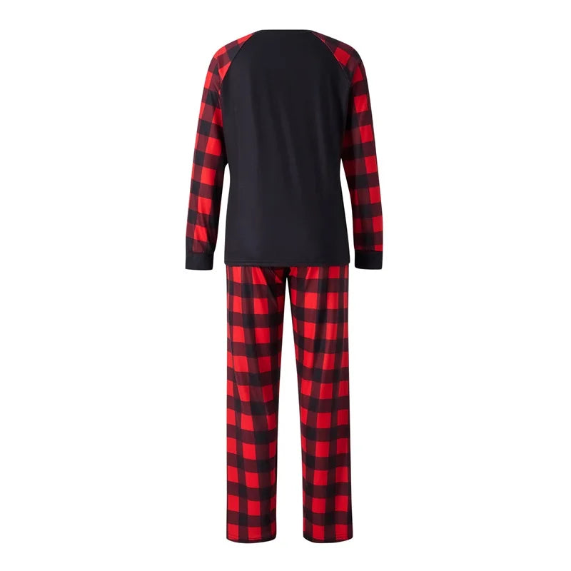 Black and Red Family Matching Christmas Pajama Set