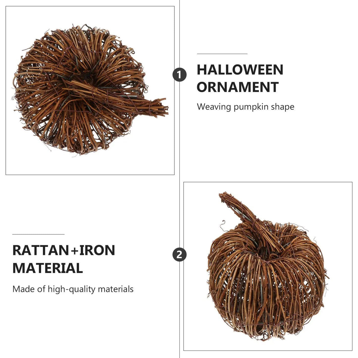 Rattan Woven Pumpkin- Small & Medium