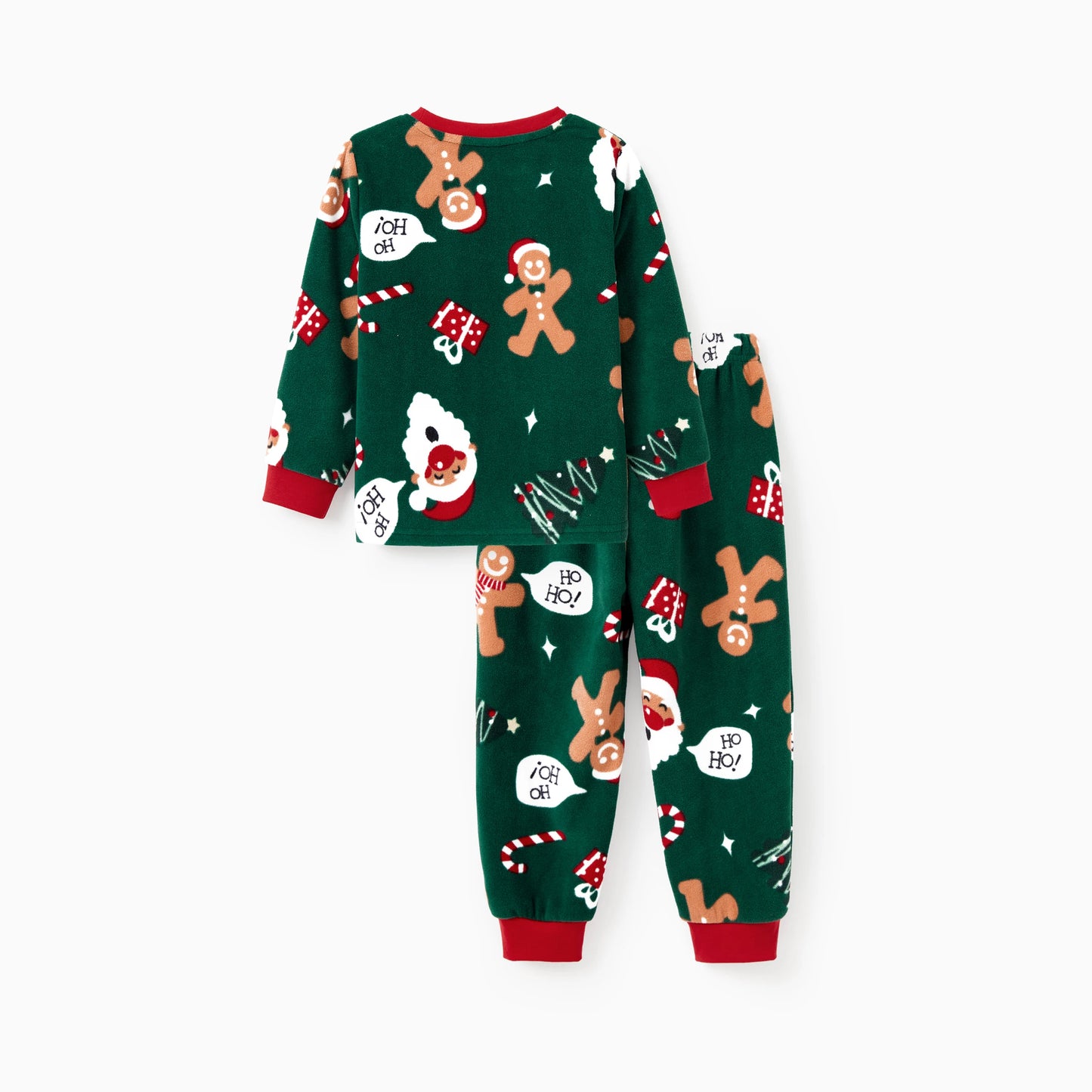 Green Gingerbread Family Christmas Pajama Set