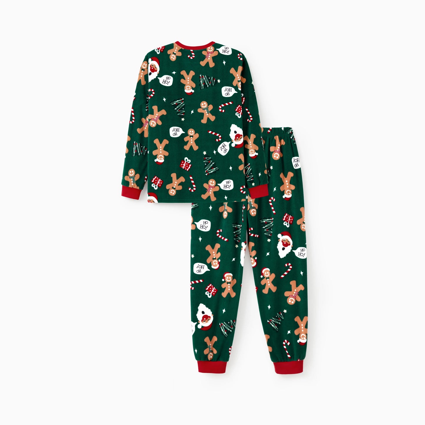 Green Gingerbread Family Christmas Pajama Set