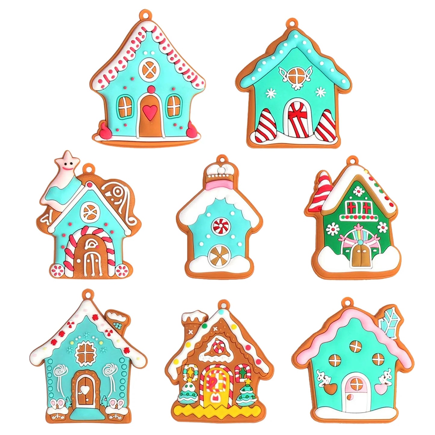 Gingerbread People or Houses Tree Ornament Set