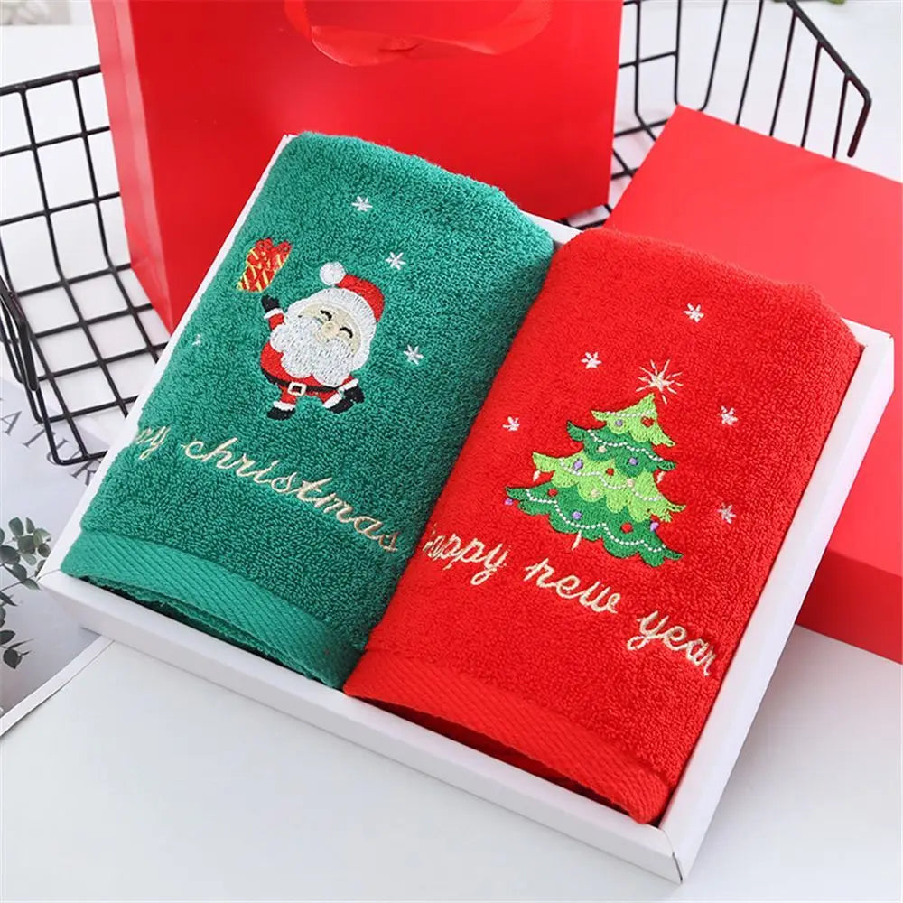 Coral Fleece Absorbent Microfiber Christmas Tree, Santa or Snowman Face Towel