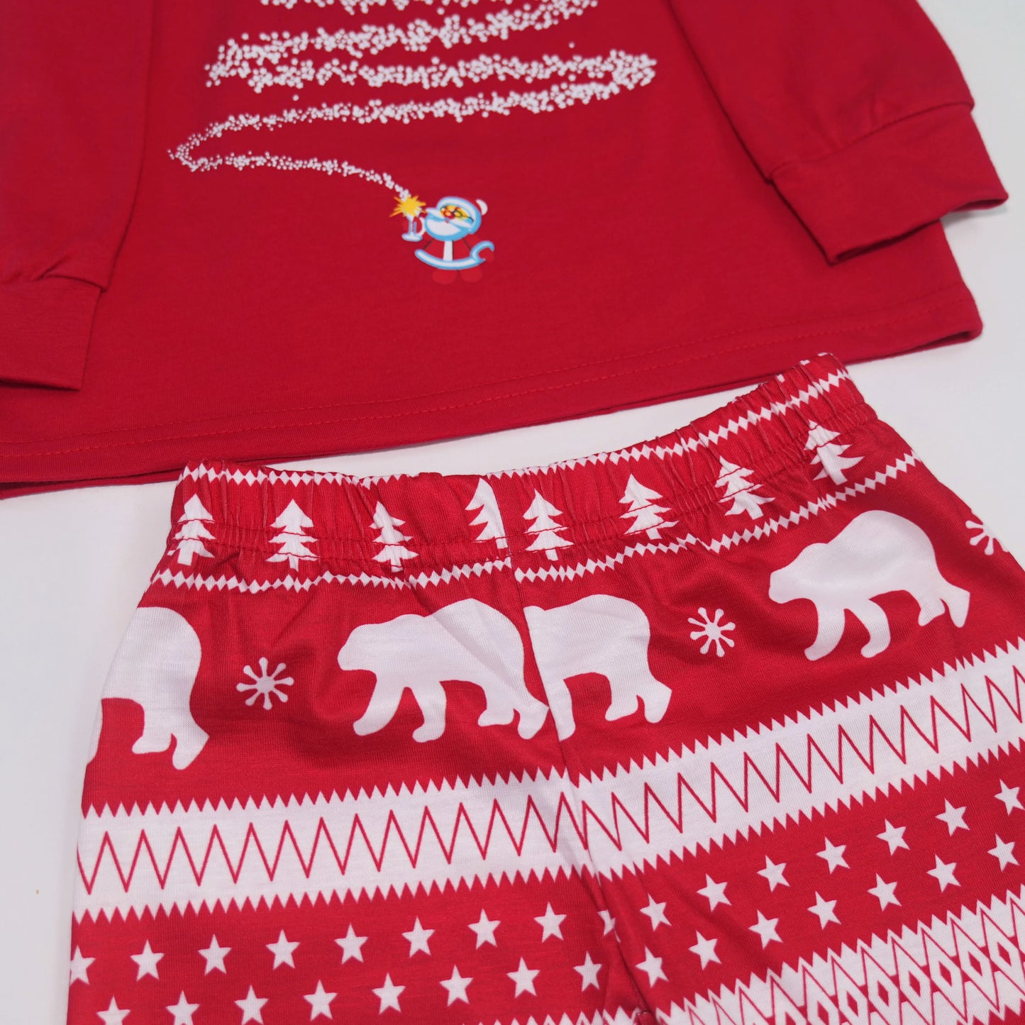 Red or Navy and White Christmas Tree Family Pajama Set