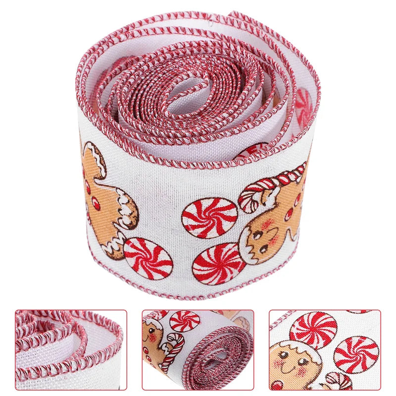 Gingerbread Handmade Wire Edge Ribbon