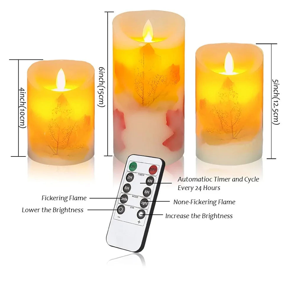 Autumn Flickering Flameless Candles