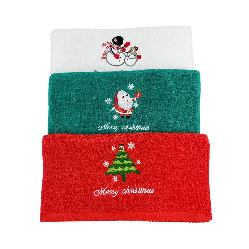 Coral Fleece Absorbent Microfiber Christmas Tree, Santa or Snowman Face Towel