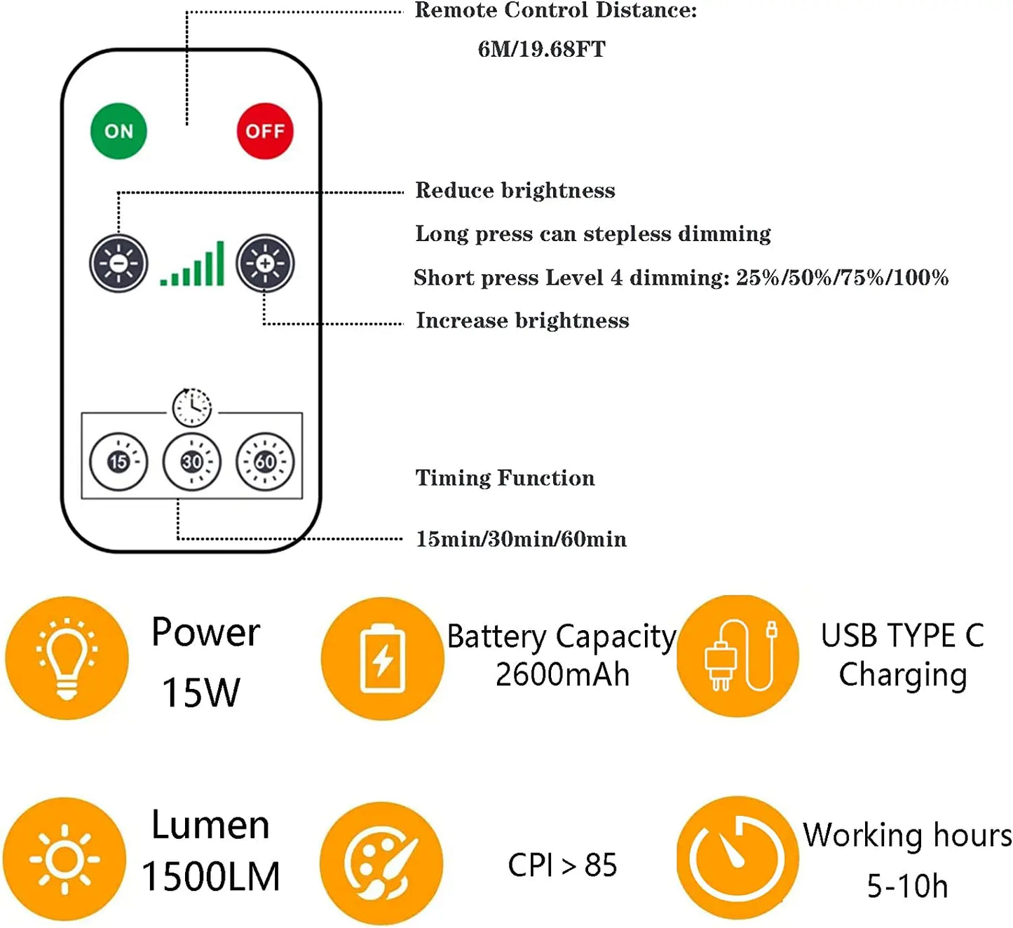 USB Rechargeable LED Bulb with Touch Control & Timer