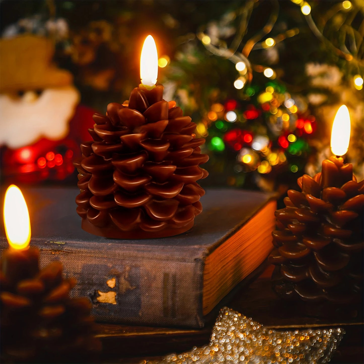 LED Flameless Pinecone Candle