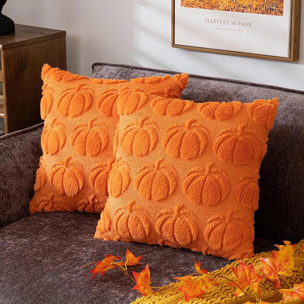 Autumn Pumpkin Pillow Covers- set of 2