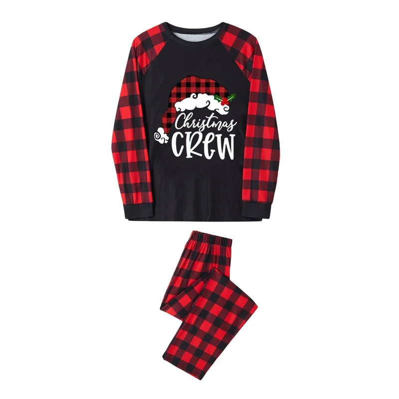 Black and Red Family Matching Christmas Pajama Set