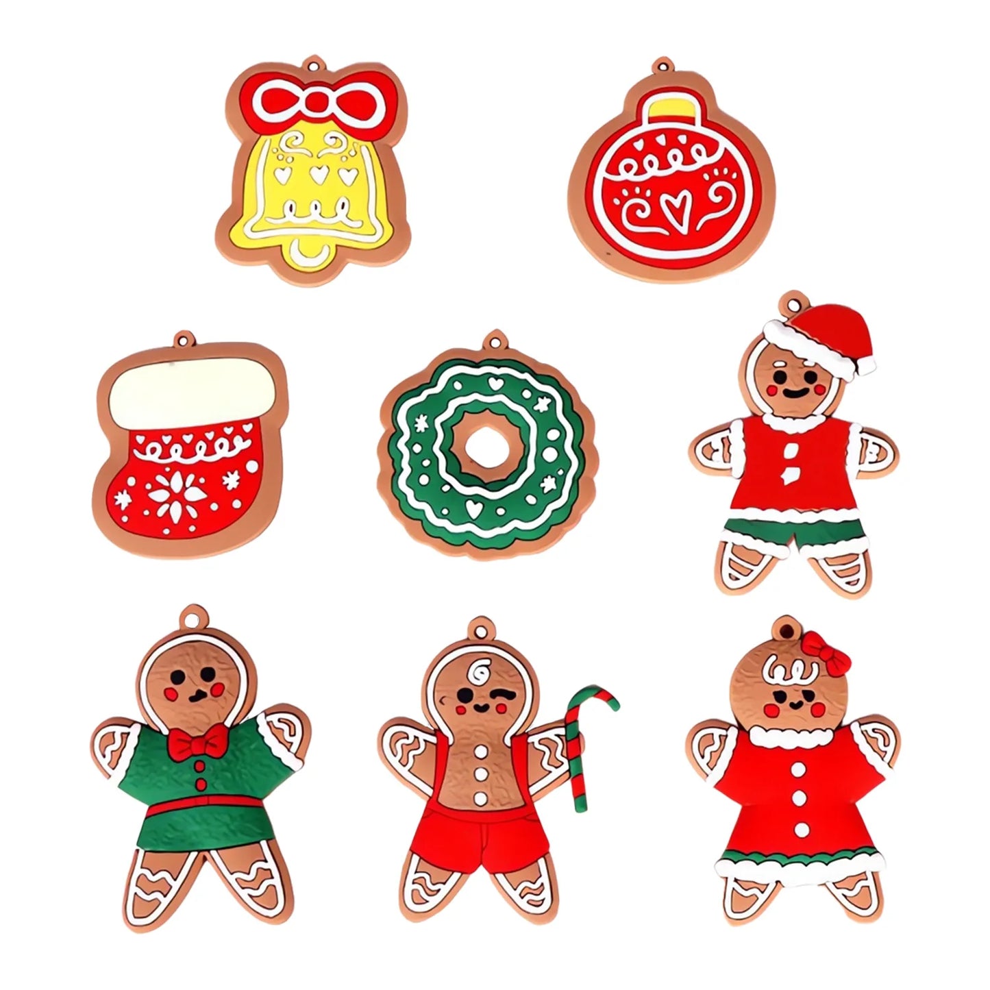 Gingerbread People or Houses Tree Ornament Set