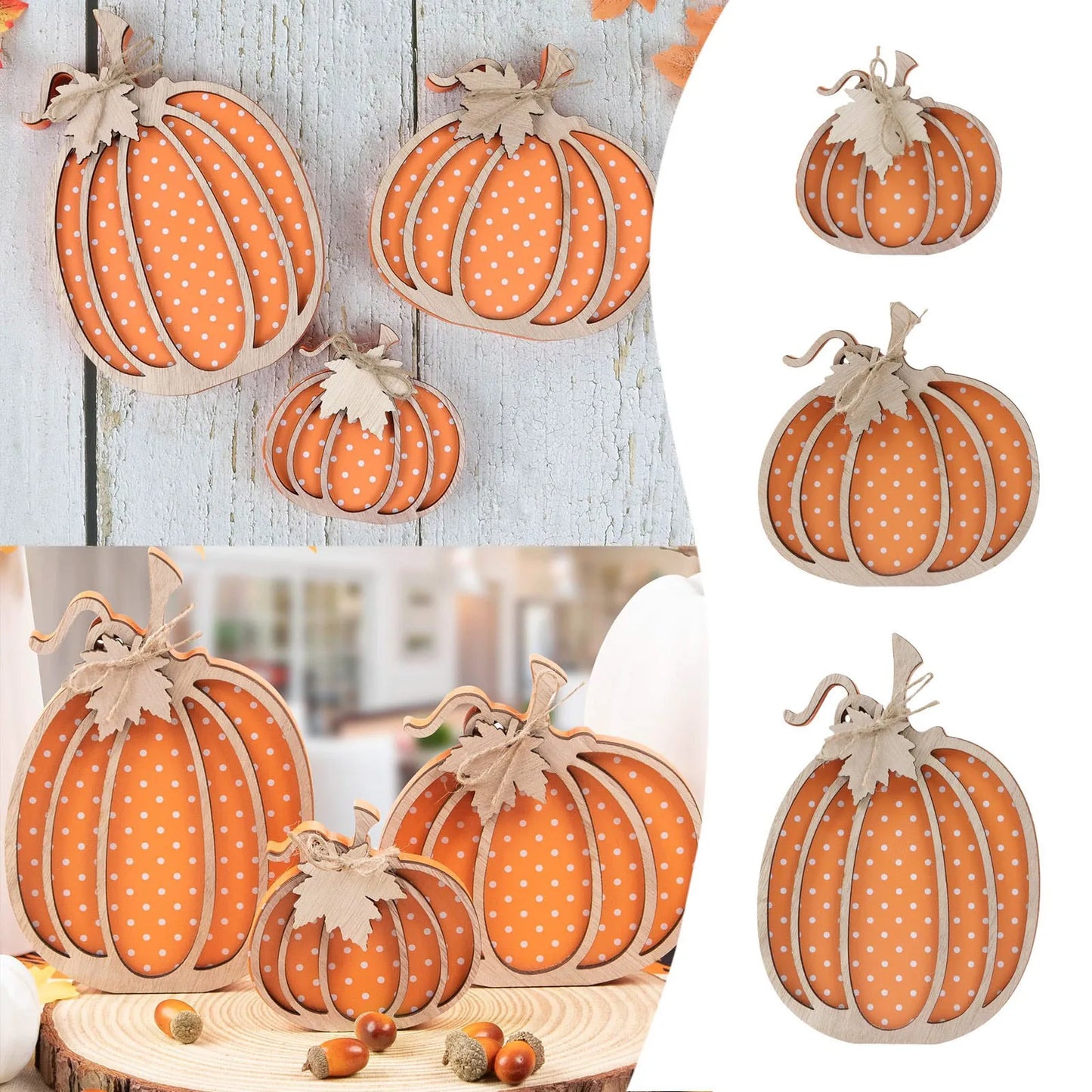 Wooden Pumpkin Decor