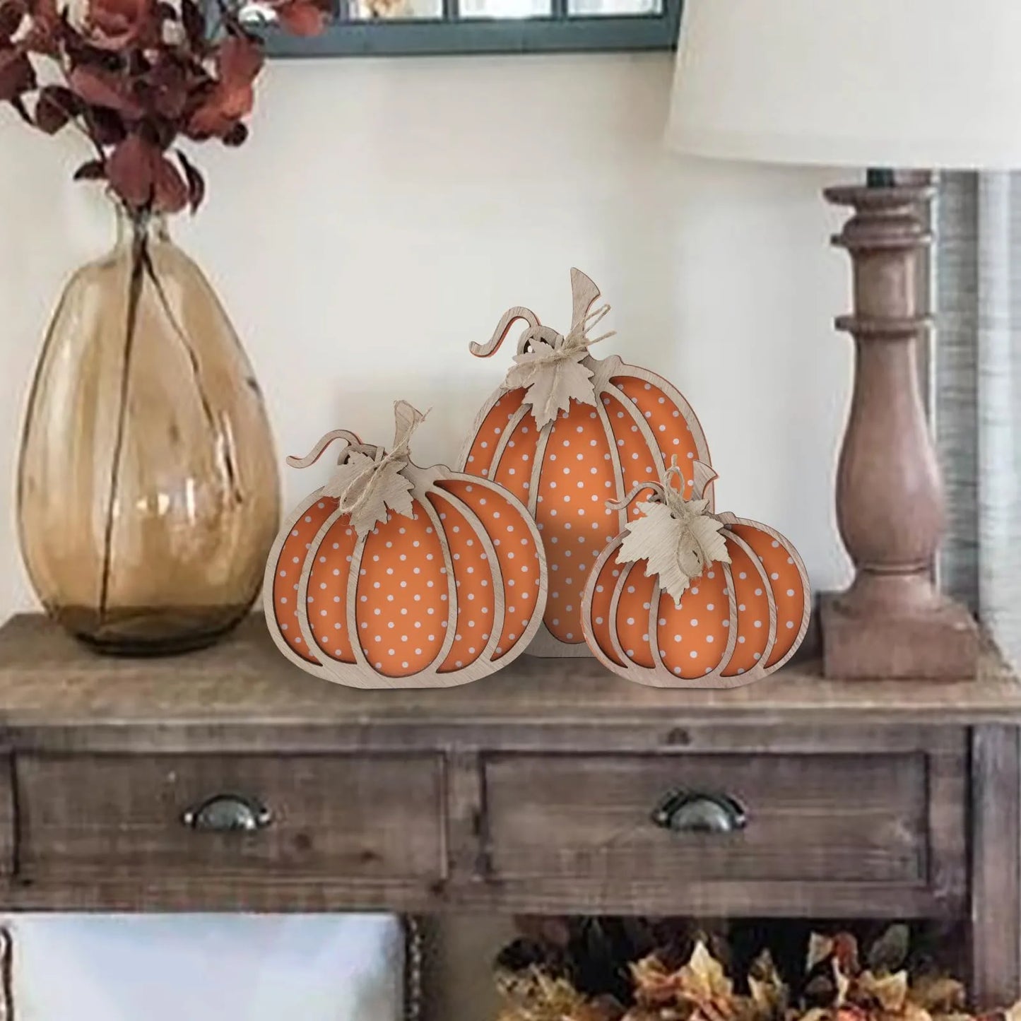 Wooden Pumpkin Decor