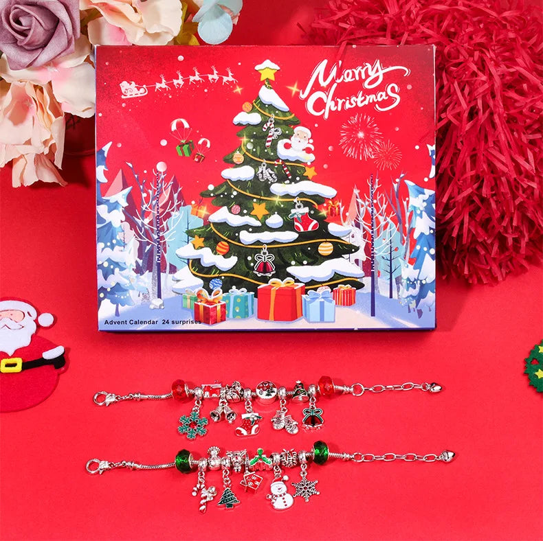 Christmas Advent Calendar- Snowman and Santa Claus Bracelet