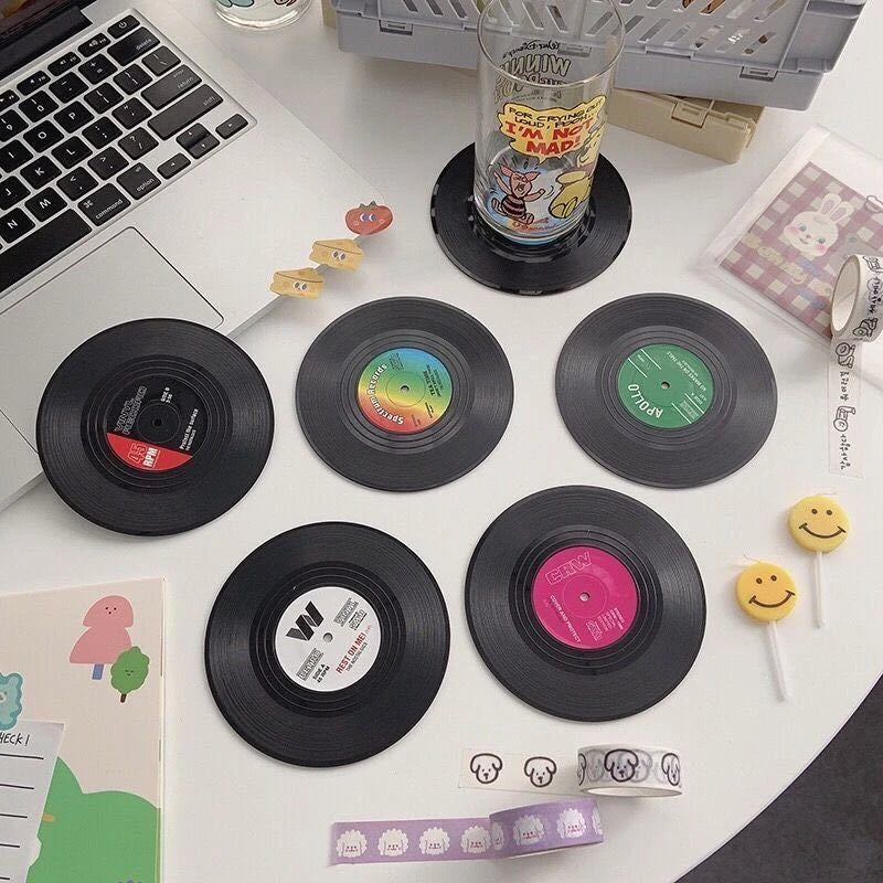 Retro Vinyl Record Coasters