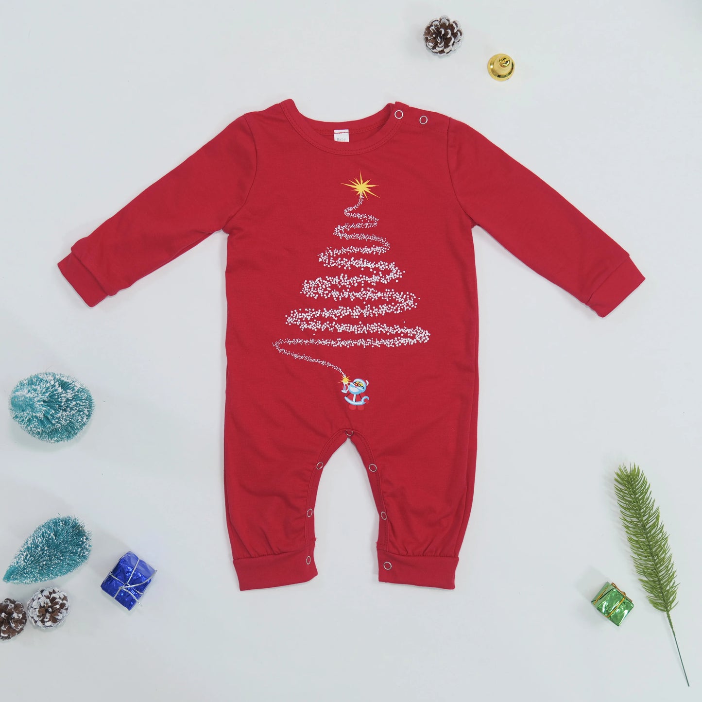 Red or Navy and White Christmas Tree Family Pajama Set