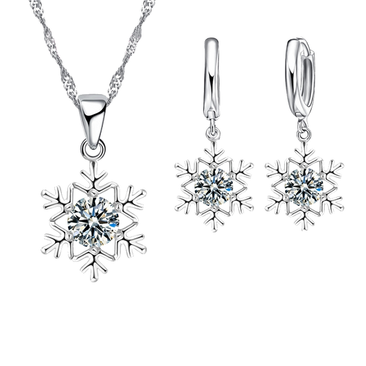 ❄️FREE- Just pay shipping❄️ Snowflake Sterling Silver Necklace & Earrings Jewelry Set