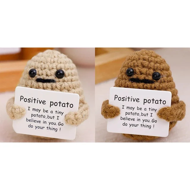 Potato Hug Positive Energy Pocket Mini Handmade Plush Wool Knitting Doll